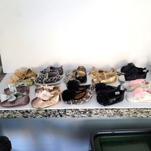 Lot of gorgeous baby girls infant dress shoes Crib shoes tennis shoes